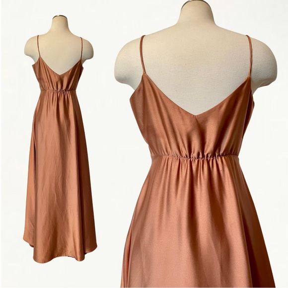 Show Me Your Mumu Faith Maxi Dress in Copper Luxe Satin - Picture 9 of 14